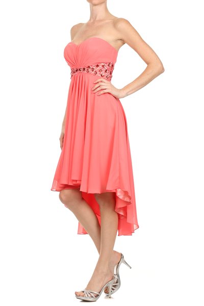 coral chiffon bridesmaid dresses
